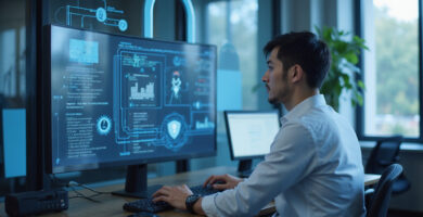 Male working on OpenClaw Agentic AI Security in office environment