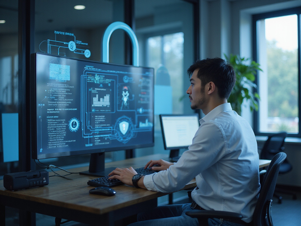 Male working on OpenClaw Agentic AI Security in office environment