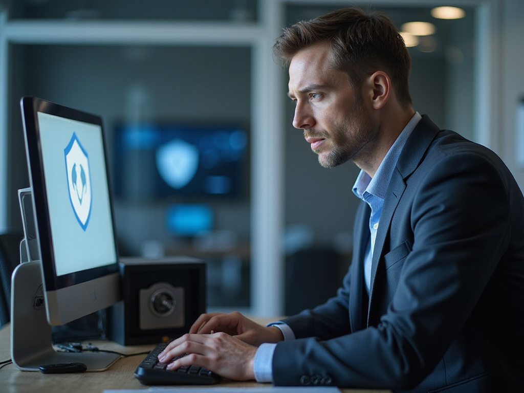 Caucasian man stressing over OpenClaw security risks in office